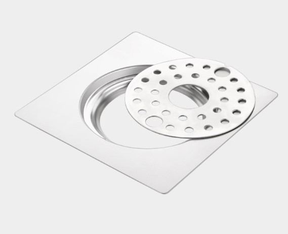 PR-141 Locking Square Floor Drain Stainless Steel Commercial Kitchen Heavy-Duty Secure Grate Tray Water Drainage Rack Restaurant Industrial Anti-Slip Rustproof Easy Clean Professional Grade Durable Key Lock Tamper Proof Welded Frame